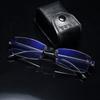 Ultra Light Resin Antifatigue Vision Care +100~+400 Diopter Present Glasses box Foldable Reading Glasses Anti-Blue Light