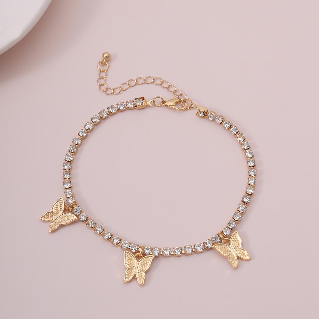 Jewelry, Temperament Super Fairy Retro Collarbone Chain Necklace, Simple Single-Layer Diamond-Encrusted Butterfly Necklace For Women