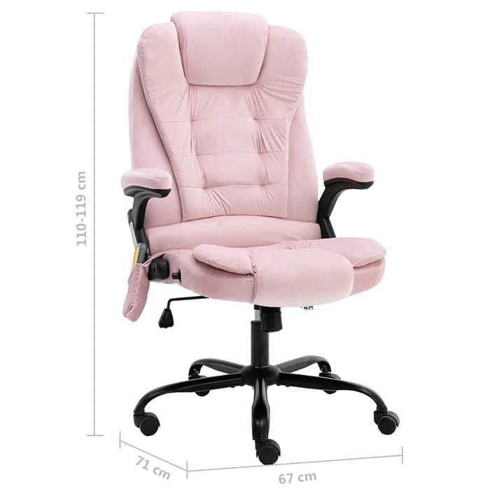 VidaXL Massage Office Chair Pink Velvet 20574