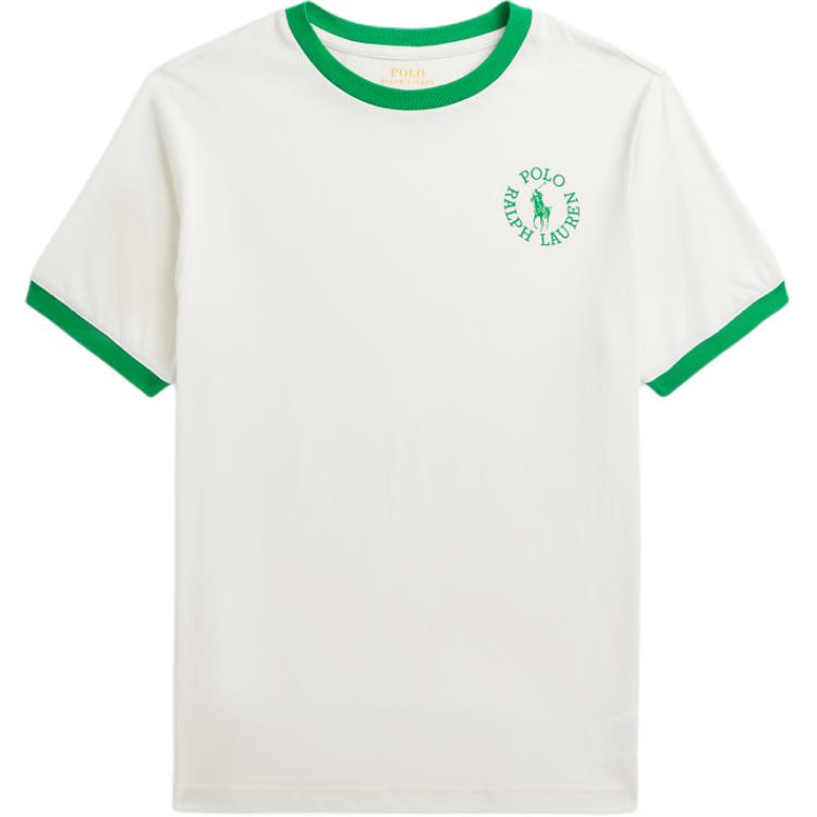 

Детская футболка Polo Ralph Lauren с логотипом, хлопковый трикотаж, топы, молочно-белый CWPOTSHY8021-028 S