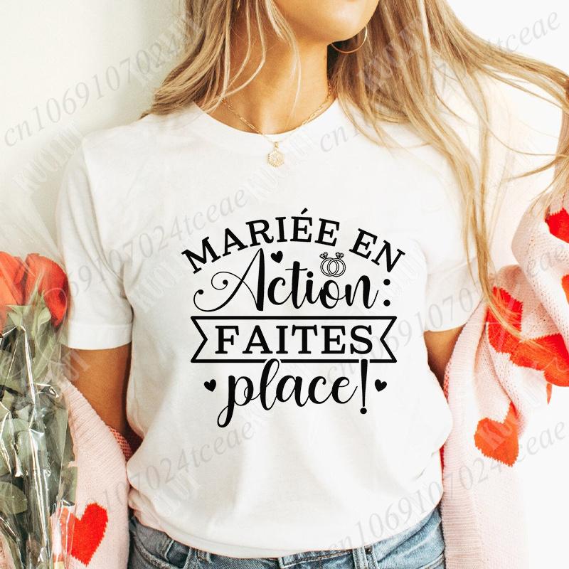 Humor French Bachelorette Party T-Shirt Girls Single Farewell Tees Team Evjf Future Bride Shirt Funny Bridal Shower Wedding Tops