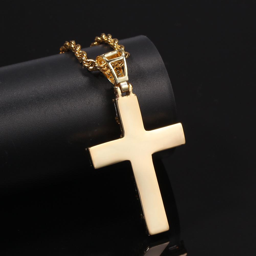 Zircon Cross Necklace: Hip Hop Punk Pendant for Men & Women
