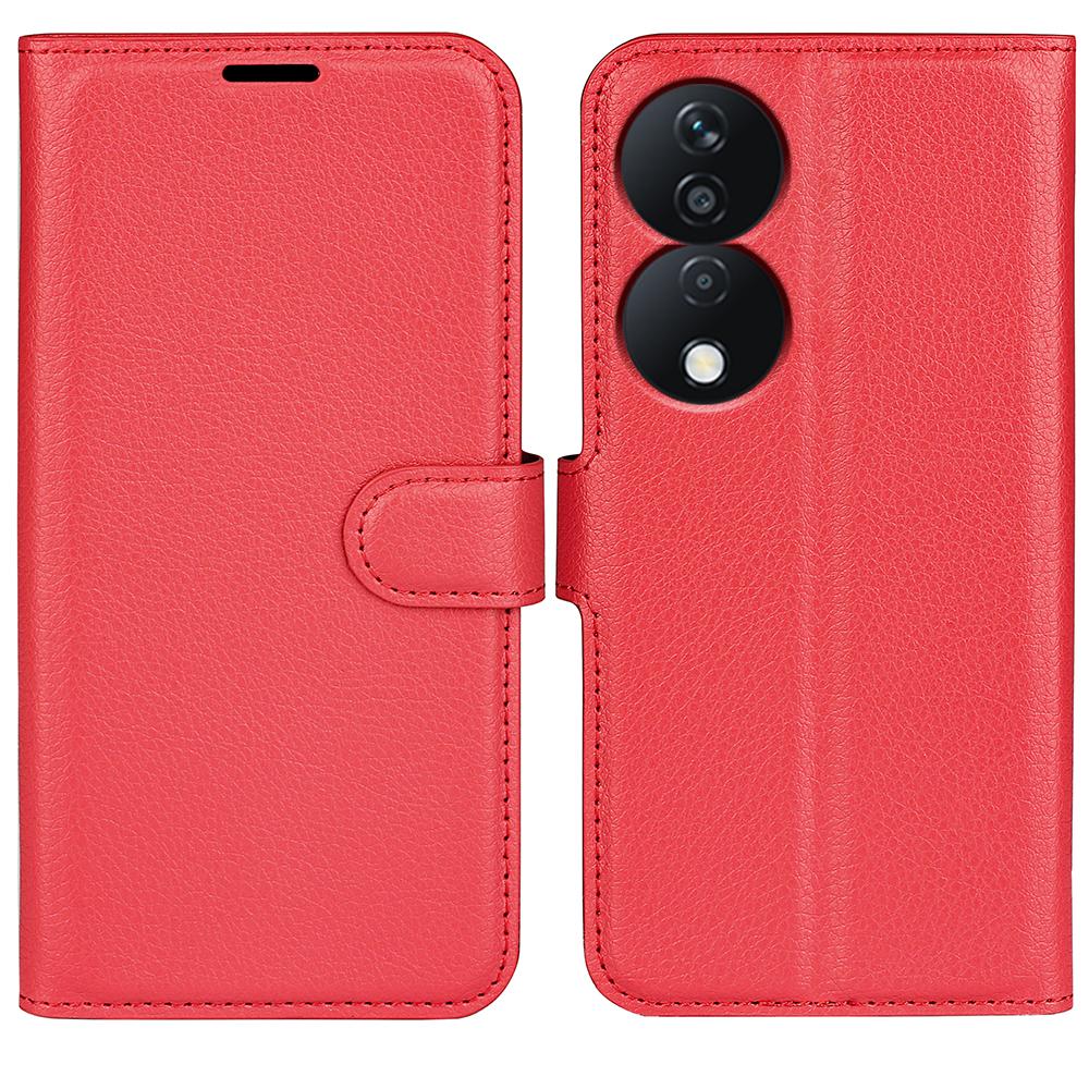 For Honor X7b 4G/90 Smart Shockproof Case Litchi Texture PU Leather Phone Cover
