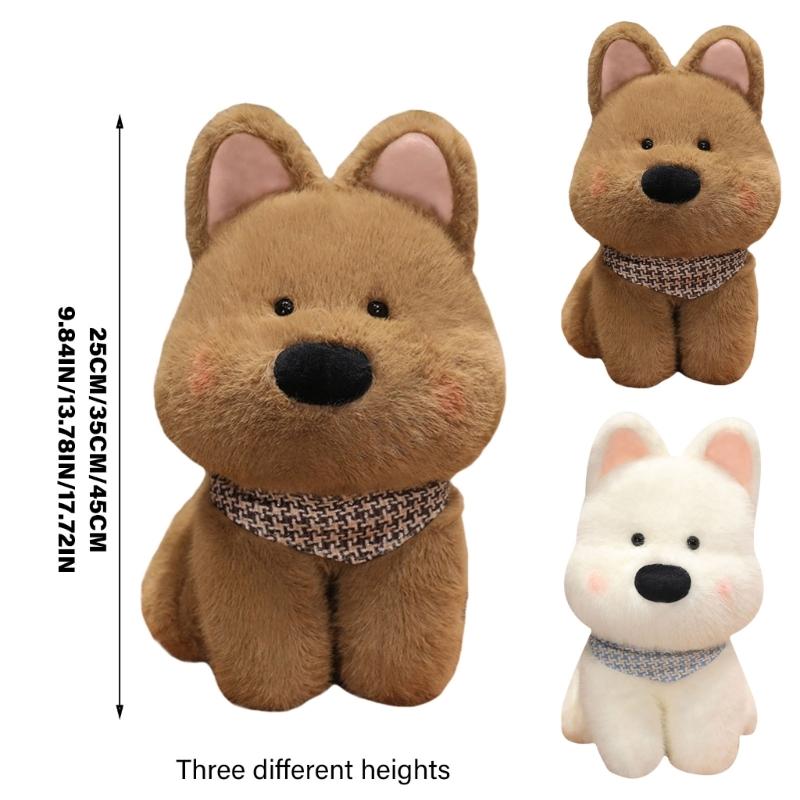 Soft Realistic Westie Dog Plushie Portable Child Friendly Soft Westie Highland Dog Stuffed Toy for Imaginative Play
