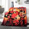 Custom Name Incredible Family Adventure flannel Blanket for Super Soft Cute Comfort Blanket for Travel Bedding Couch Sofa Blanket