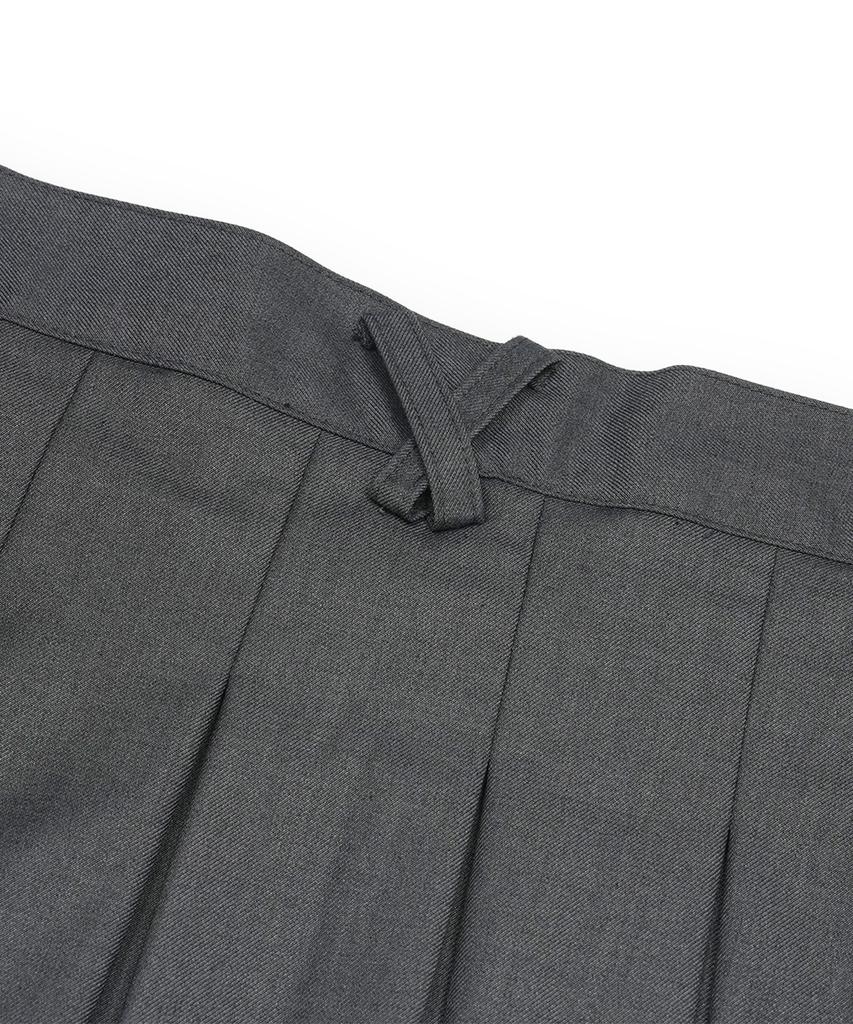 Grails Lace Layered Pleats Warp Skirt [Gray]