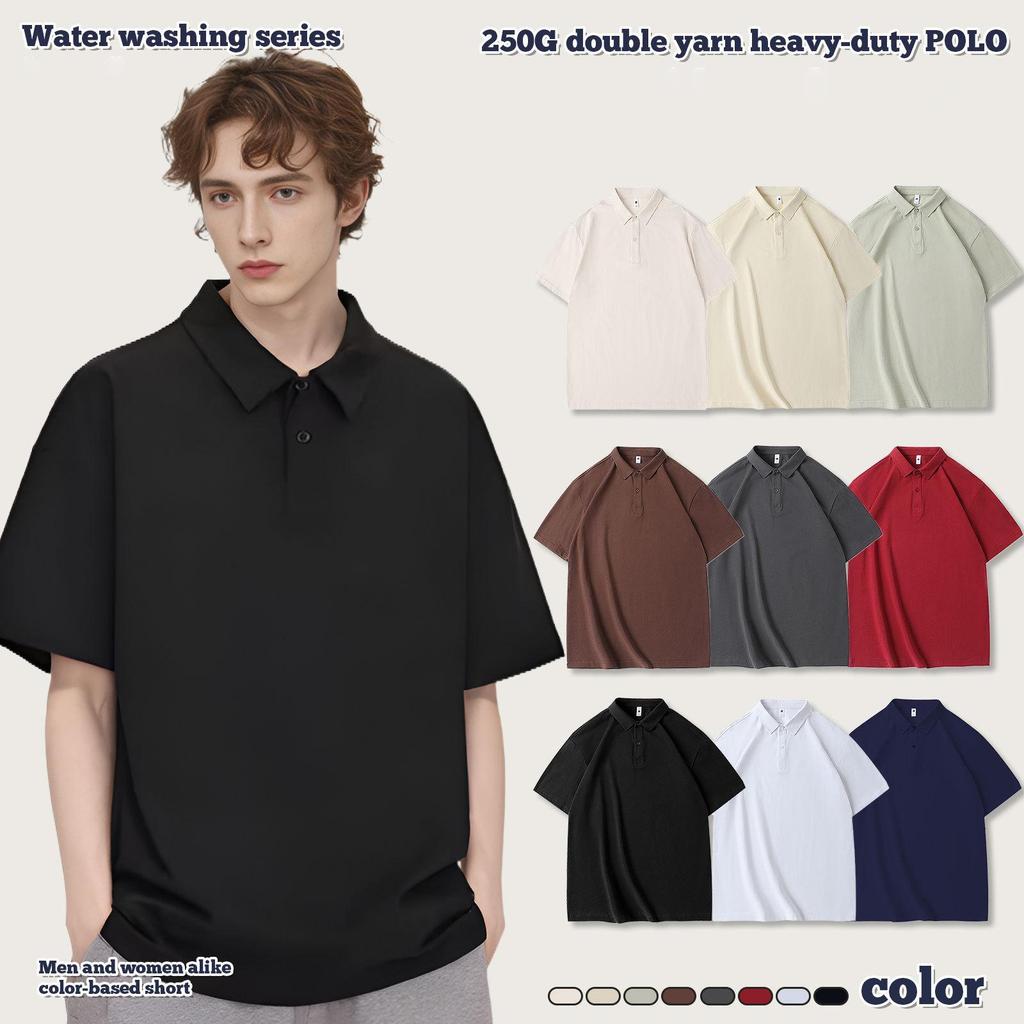 Unisex Bol Kesim Polo Yaka Tişört, Günlük Kısa Kollu Düz Renk Tişört, Erkek ve Kadınlar İçin Bol Kesim Yazlık Golf Üstü