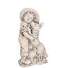 Concrete Sculpture of a Boy with a Dog Gray Garden Figure