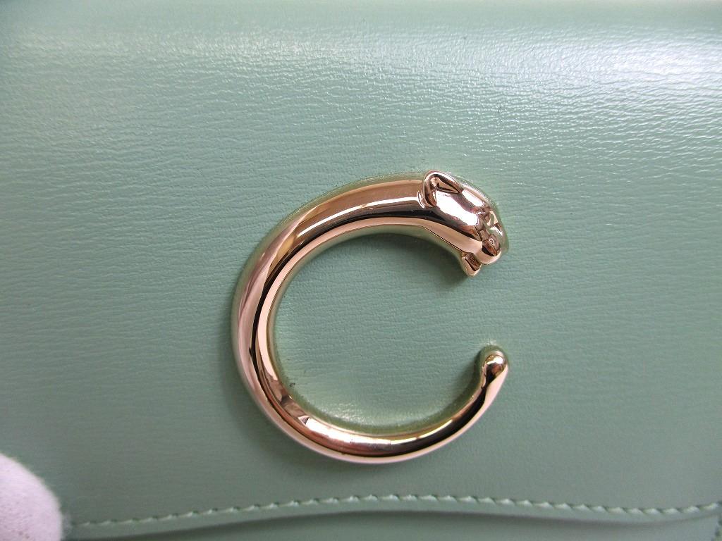 Authentic Cartier Panthere de Cartier Mint Green Leather Gold H/W Mini Wallet #a915  Refurbished