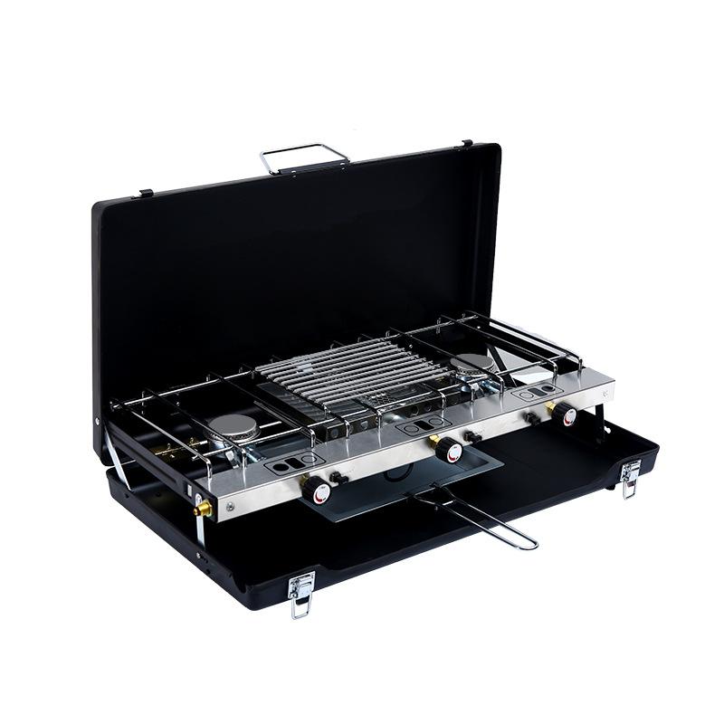 2-Burner Propane Stove, Portable Camping Cooktop with 2 Adjustable Burners & Wind Guards