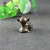 Antique Copper Chinese Feng Shui Cute Bull Small Statue Desktop Ornament Zodiac Animal Figurines Tea Pet Home Decorations Crafts
