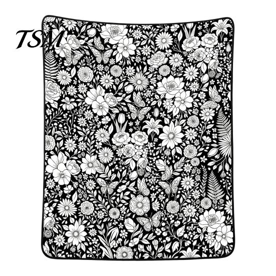Vzdělávací umění pro dívky a chlapce, DIY deka k vybarvení, potisk kreslených vzorů, měkká polyesterová přikrývka, interaktivní umělecké potřeby, dětská kreativita