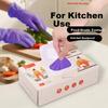 Usando Luvas de Nitrilo 100 unidades/Caixa Média Descartáveis para Cozinha Grau Alimentício Luvas de Borracha Roxas