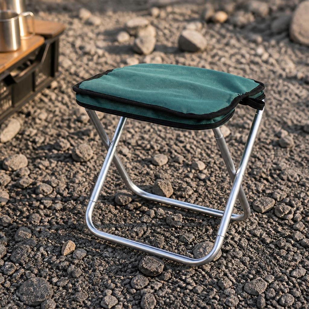 Outdoor Folding Stool Portable with Carry Strap Quick Setup