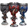 Medieval Dragon Cross Sword Goblet Stainless Steel Inlaid Resin Hand-painted Creative Party Wine Cocktail Glass Drinkware