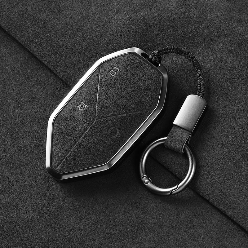 Alcantara Car Key Case Bag For BYD Equation Leopard 5 8 Titanium 7/ Titanium 3 KeyChain Interior Decor Accessories
