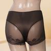 Sexy Satin Shiny Mesh Patchwork Panties Lace Boxer Exotic Crotch Style Underwear Sheer See Through Unisex Underpants