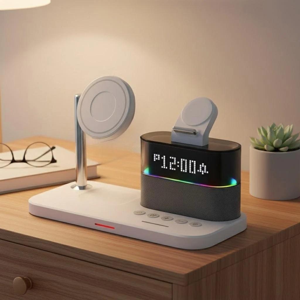 15W 5in1 Wireless Charger Magnetic Charging Station for iPhone 13 12 IWatch Ultra AirPods Samsung S23