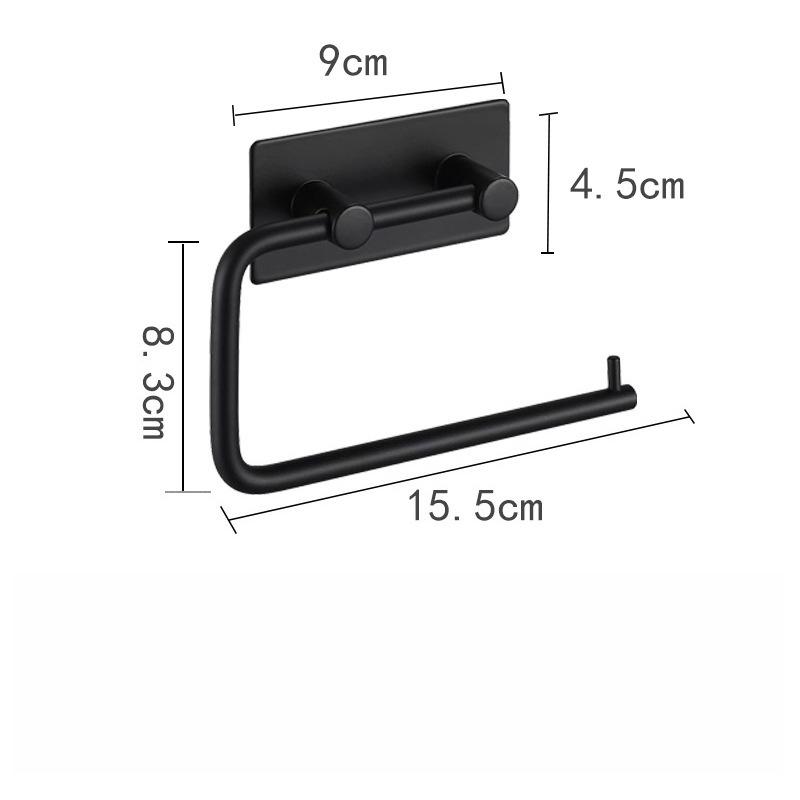 No Drilling Stainless Steel Tissue Holder, Square Towel Rack & Bathroom Toilet Paper Holder, Wall Mounted Bathroom Accessories