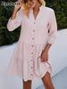 Fashion New Check Stand Collar Sleeveless Cardigan Trendy Loose Dress