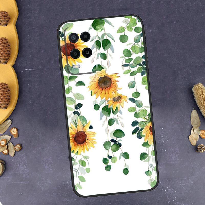 Beautiful Yellow Sunflower Phone Case For Oppo A79 A18 A38 A58 A78 A98 A17 A40 A60 A80 A16 A76 A96 A15 A74 A94 A54 A77