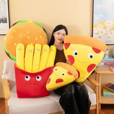 Coleção de brinquedos de pelúcia: Hambúrguer, Batatas Fritas, Travesseiro, Pizza, Boneca de Pano e Mais para Crianças