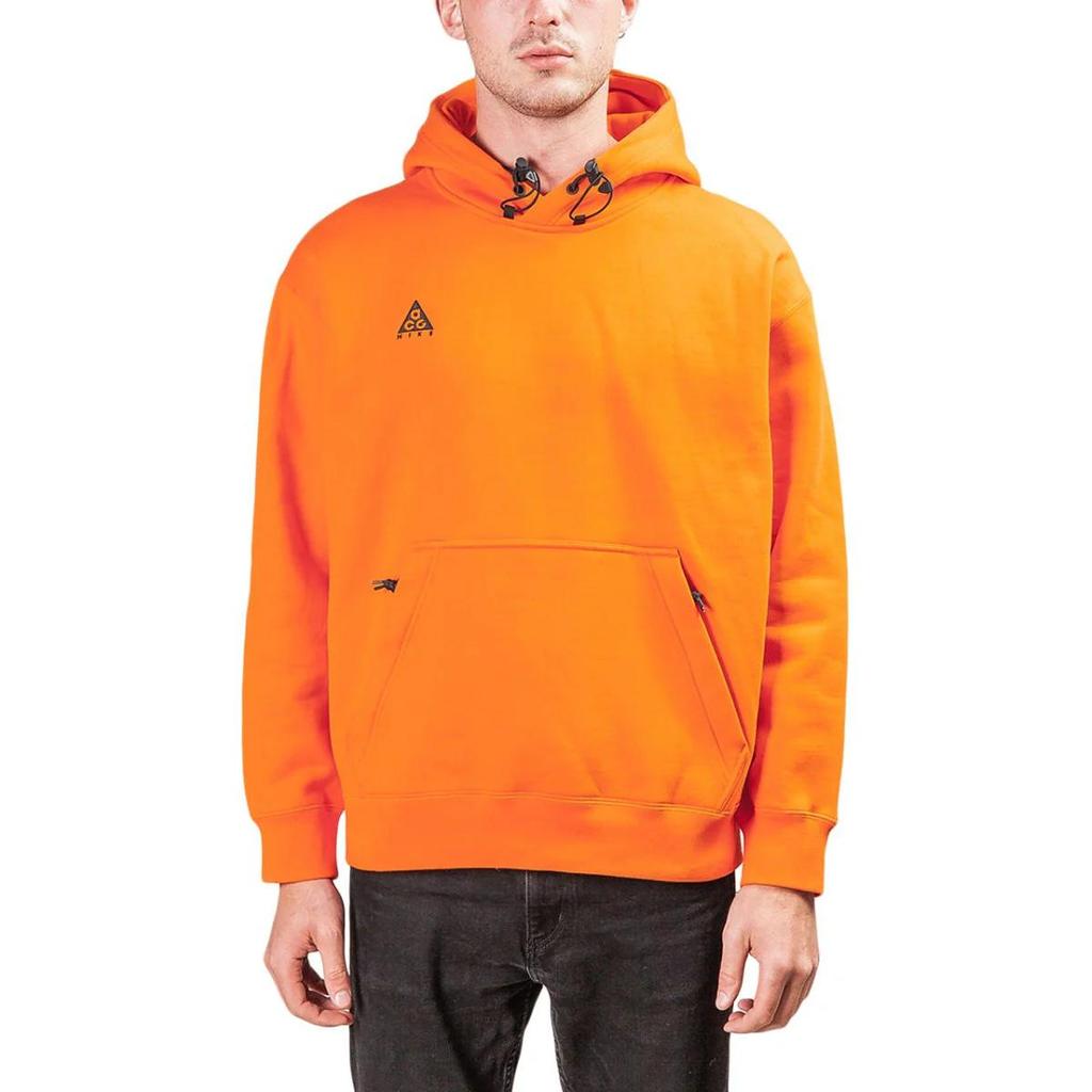Nike Solid Color Hooded Pullover Long Sleeve Sweatshirt Men tops Orange BQ3453-819