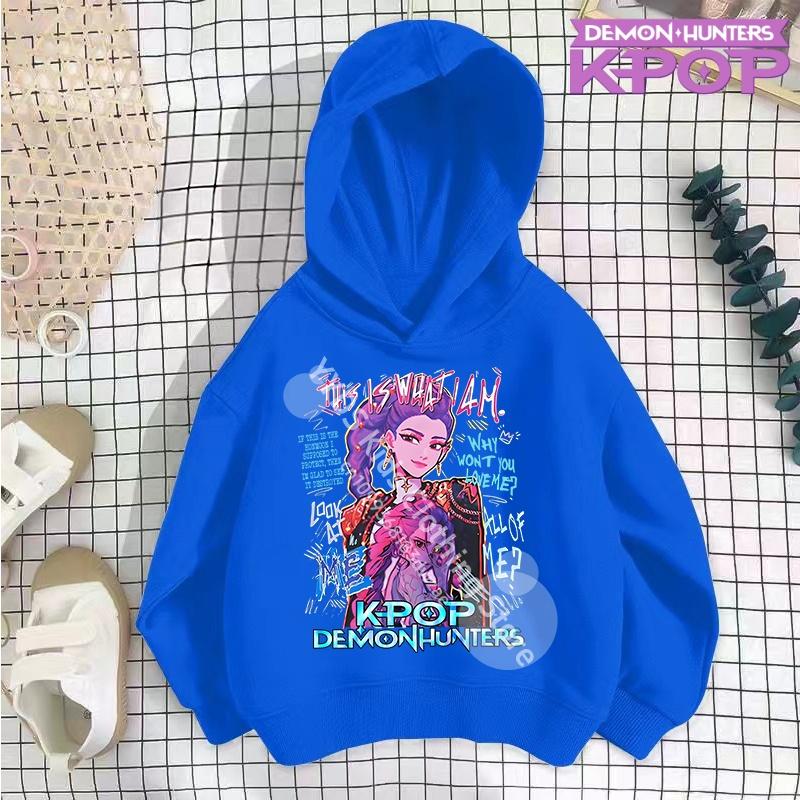 Y2K KPop ציידי שדים קפוצ'ונים נערות מתבגרות בנים רומי KPop ציידי שדים קפוצ'ון סתיו קז'ואל שרוול ארוך בגדי ילדים