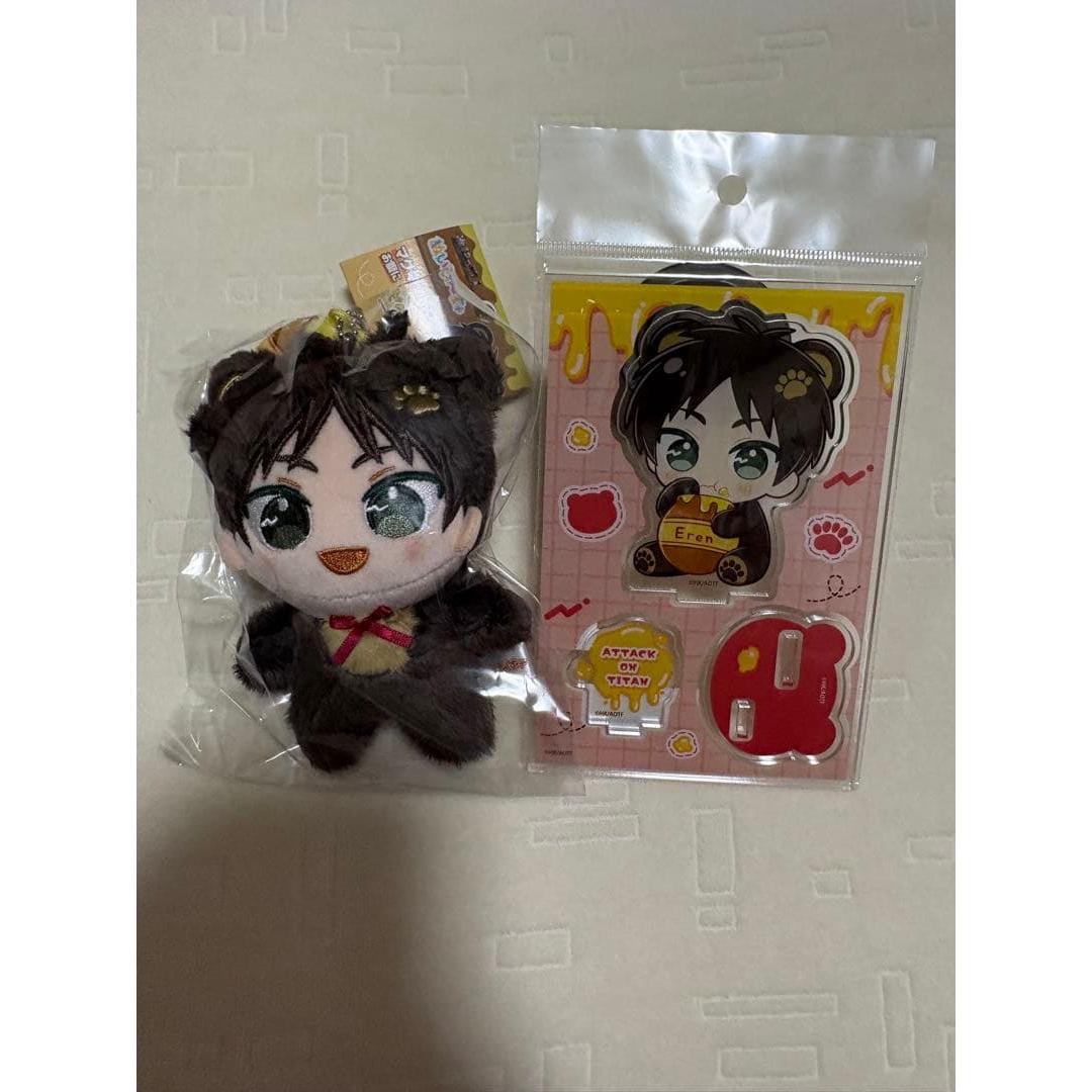 Used Attack on Titan Eren Plush Acrylic Stand Set