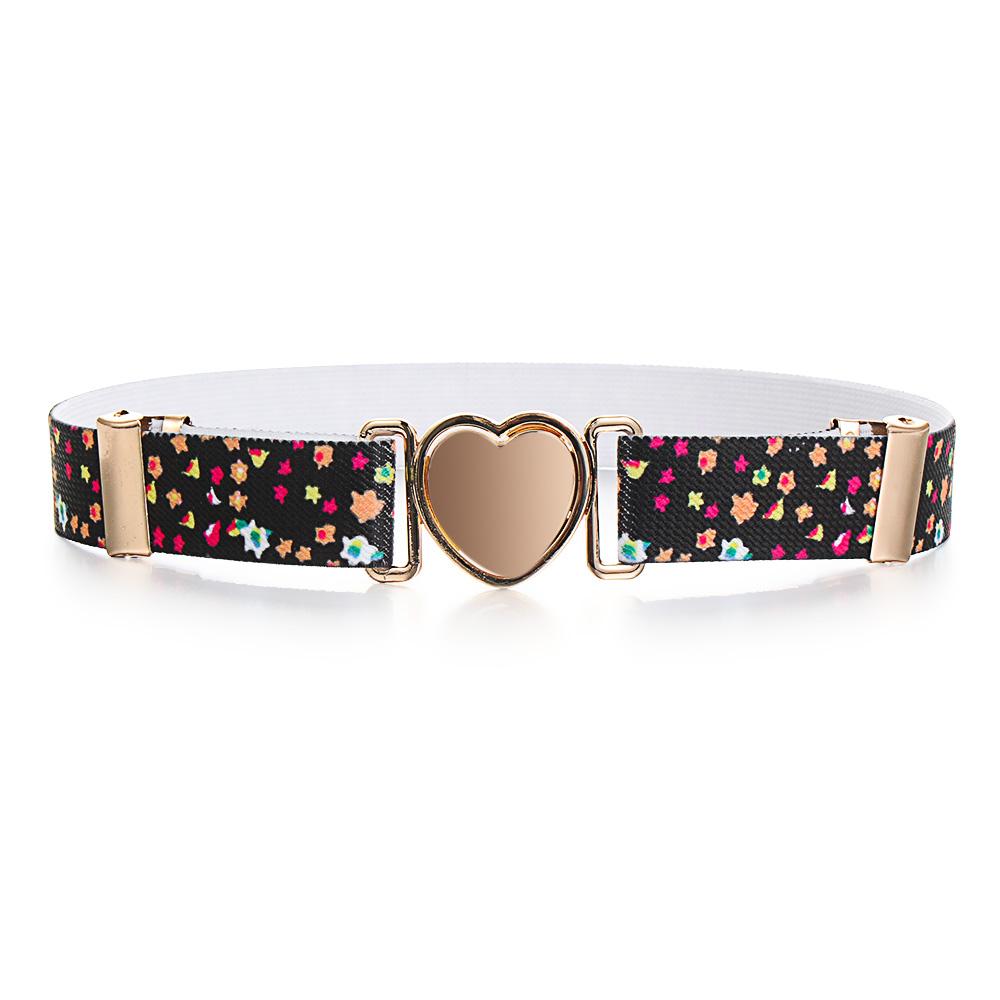 Fashion Adjustable Stretch Heart Belt Elastic Belts Dresses Waist Belt Girls
