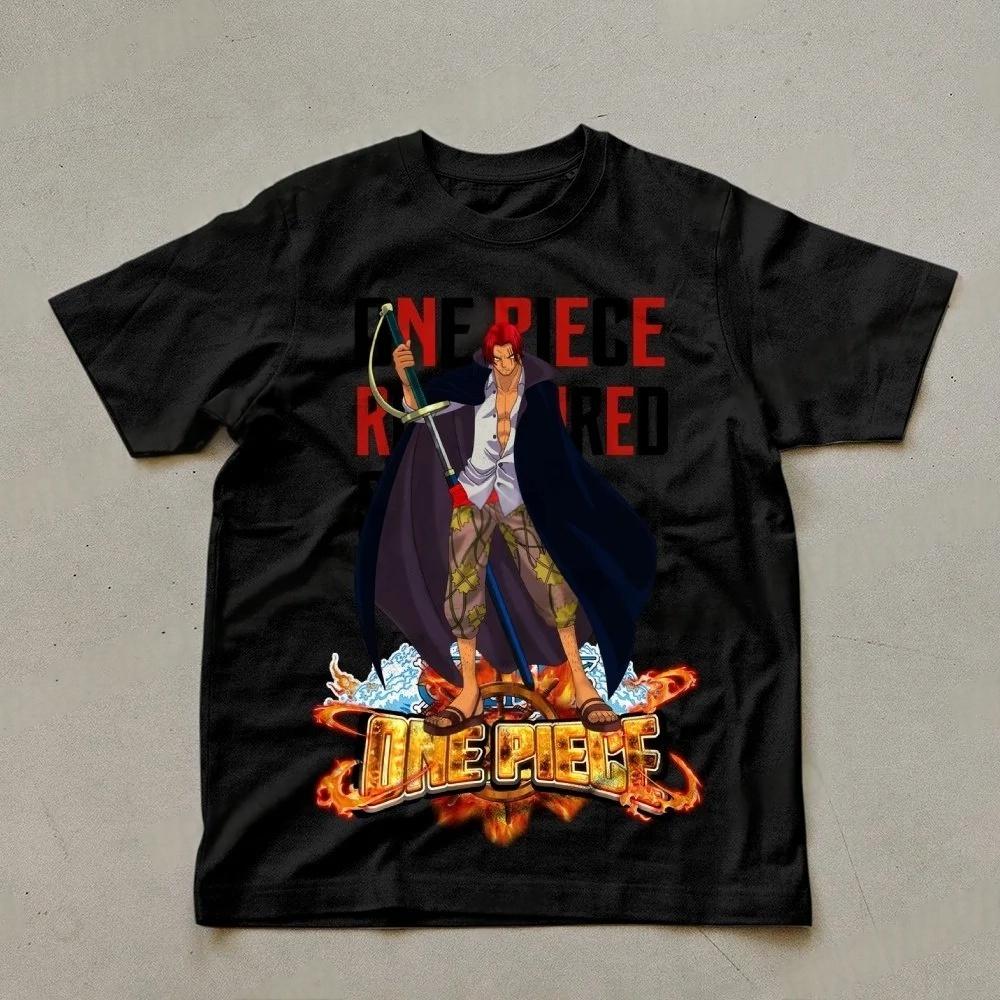 

One Piece Men s T-shirt Shanks Summer Japanese Anime Autumn Boys Children s Short-sleeved Basic Casual Parent-Child Outfit 4XL