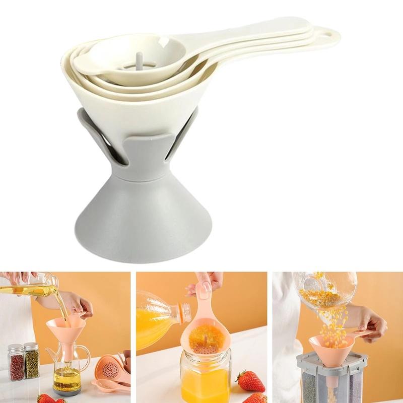 Multifunctional Funnel Removable Filter Durable and Sturdy Filling Residue Separation Six In One Filter for Essential Oil