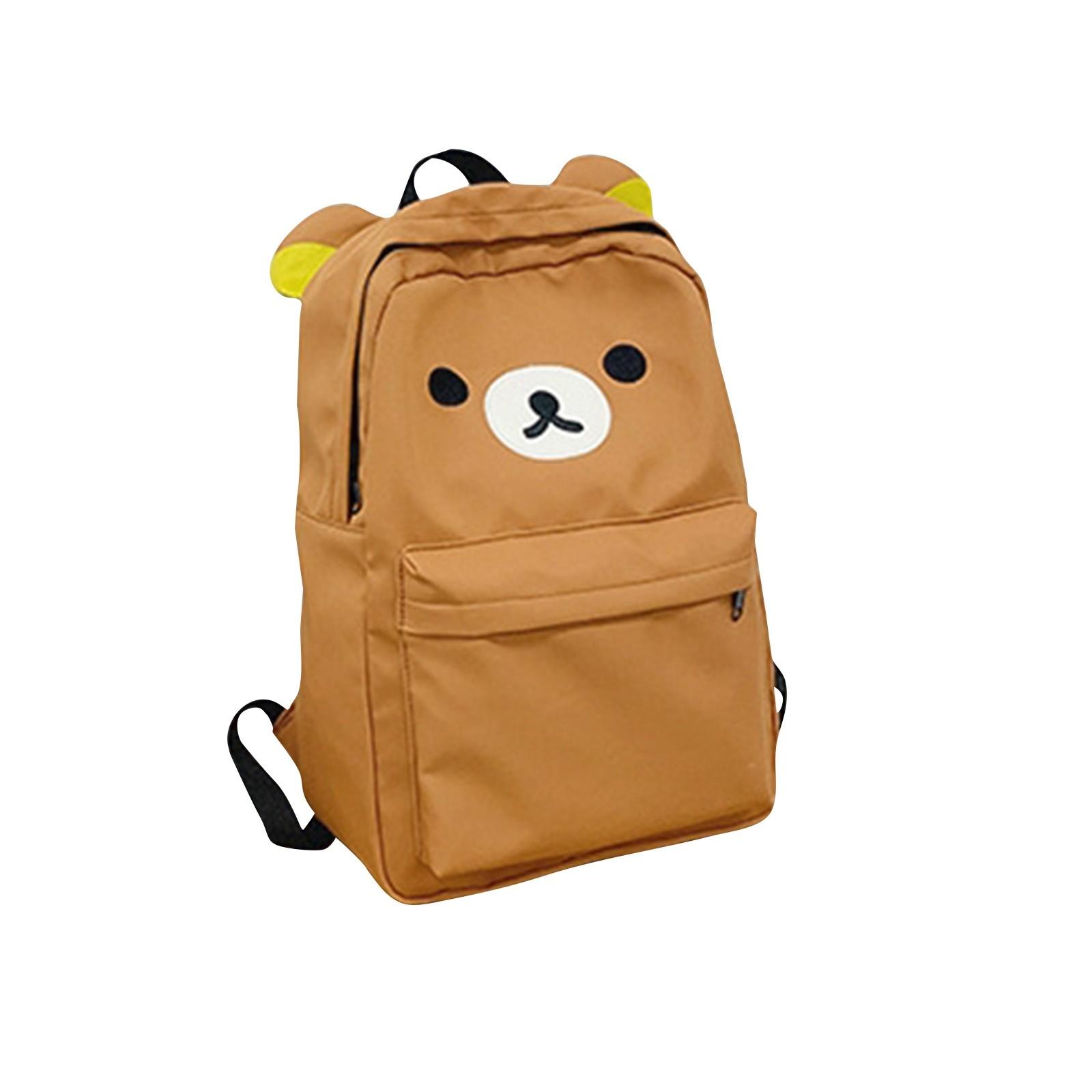

Очаровательные мультяшные детские рюкзаки с ушками, материал полиэстер, вместительное отделение для школы и путешествий, с передним карманом для легкого доступа One Size коричневый