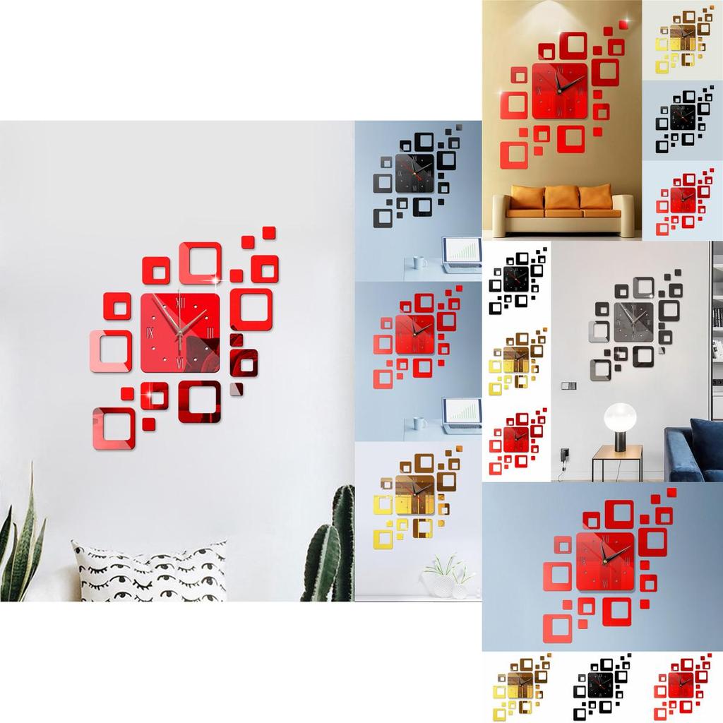 Large 3d Diy Wall Clock Mirror Surface Sticker Art Design For Modern Home And Office Decor