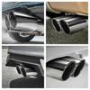 Car Dual Exhaust Pipe Tip Muffler Stainless Tail Steel Silver Round Accessor EXV