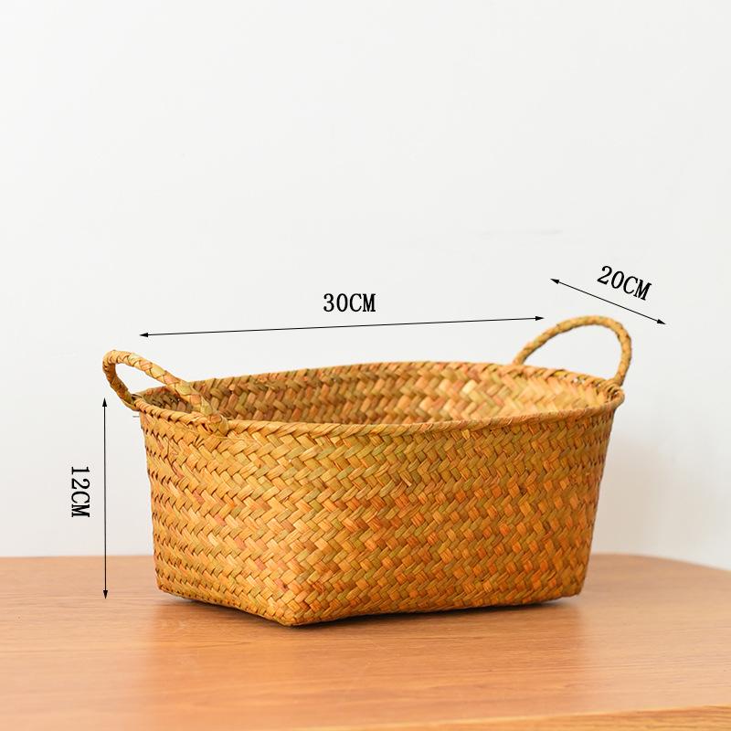 Rustic Woven Rattan Fruit & Snack Organizer Basket