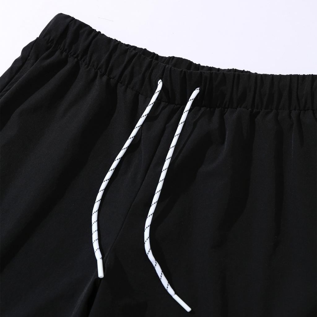 Men's Summer Drawstring Shorts Men's Casual Beach Straight Leg Shorts