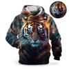 Herren Animal Tiger Grafik Hoodies Sweatshirt Mode Lässig Langarm Kapuzen Trainingsanzug Outdoor Sport Streetwear