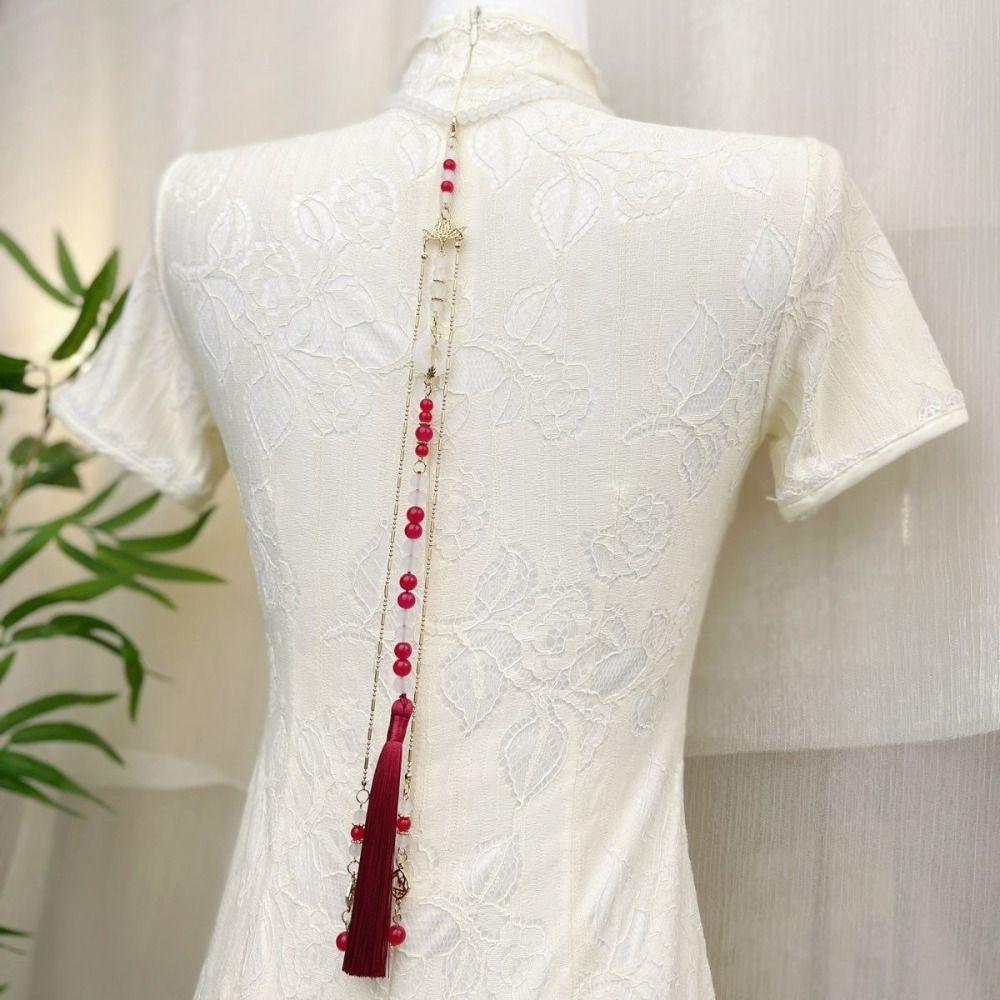 Tassel Hanfu Necklace Imitation  Ethnic Pearl Pendant Elegant Chinese Pearl Necklace  Female