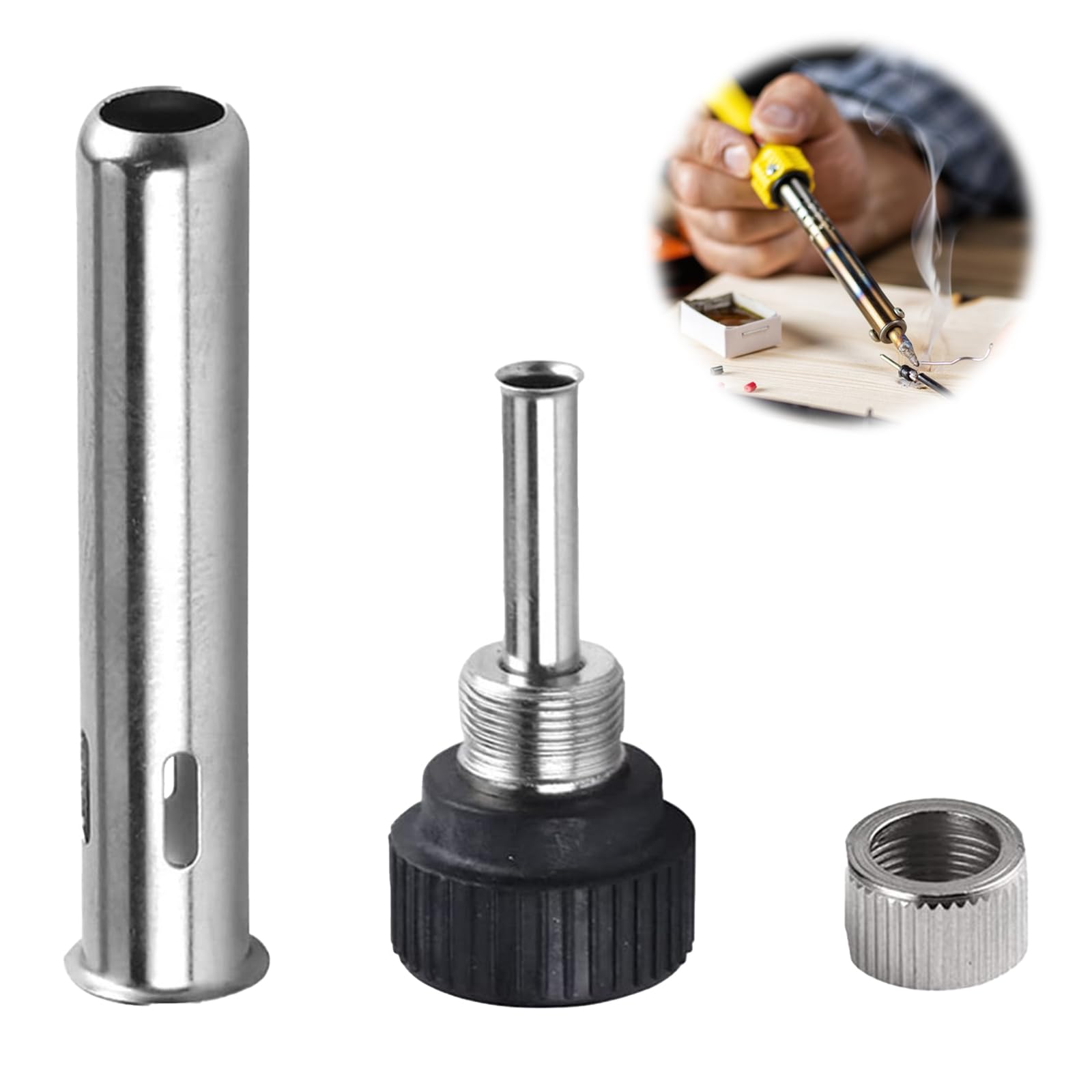 

Set of 3 Solder Handle Soldering Station Iron Handle Tip Hand Tool 936 Soldering Iron Handle Resistant Replacement Sleeves, Accessories, Bushings,