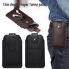 Slim Outdoor Leather Fanny Pack with Card Slots & Magnetic Buckle Phone Case