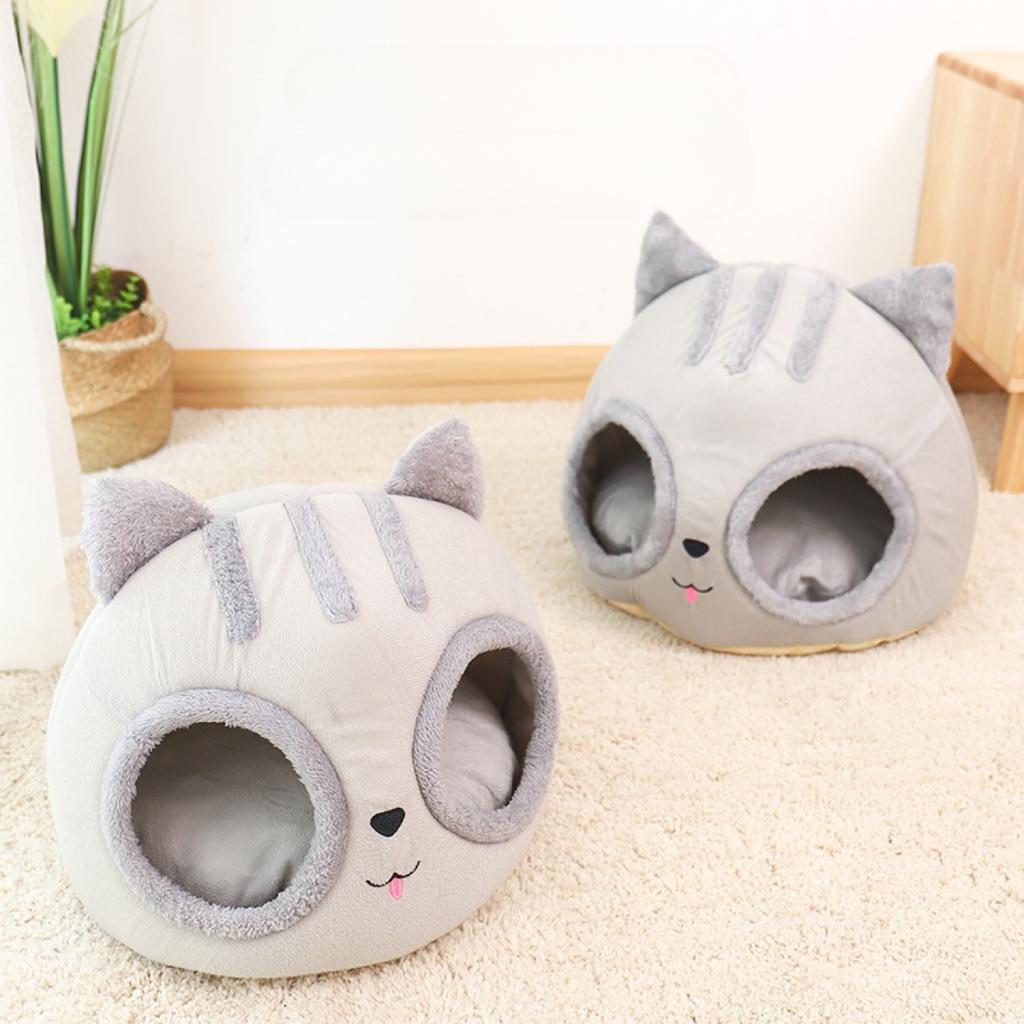 Cat Head Cat Nest Semi-enclosed Creative Shape Pet Nest Cat Nest Kennel Deep Sleep Nest Mat Separated Pet Supplies