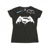 DC Comics Womens/Ladies Batman V Superman Beaten Logo Cotton T-Shirt