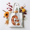 Halloween 26 Letter Cartoon Print Peripheral Student Tote Bag Large Capacity Canvas Bag