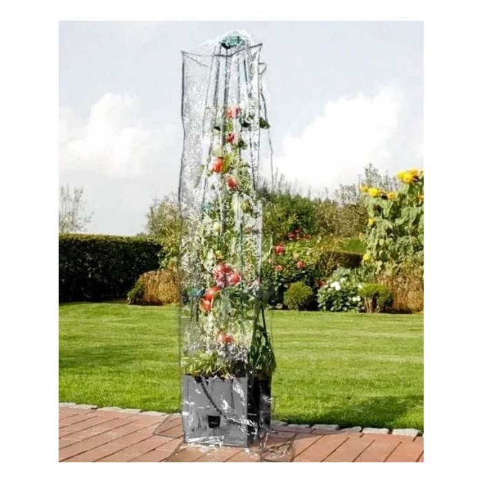 Net cover "Maxitom" for plant tower with trellis