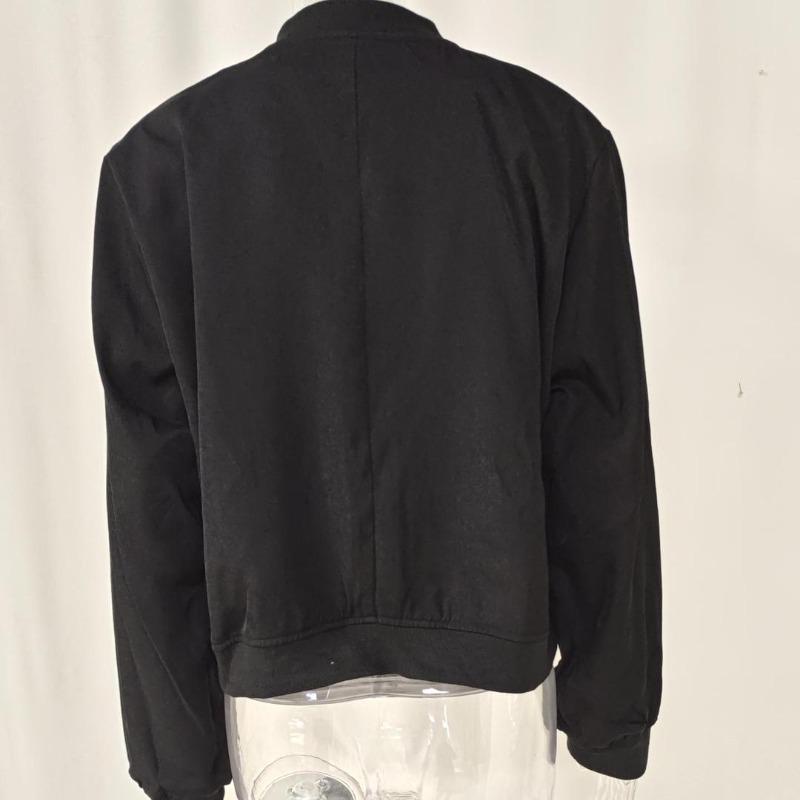 Podzimní nová vintage stojáček ležérní dámská bunda zimní dlouhý rukáv ležérní volné kabáty dámské jednobarevné kapsy zapínání na knoflíky krátká bunda kabát 25087