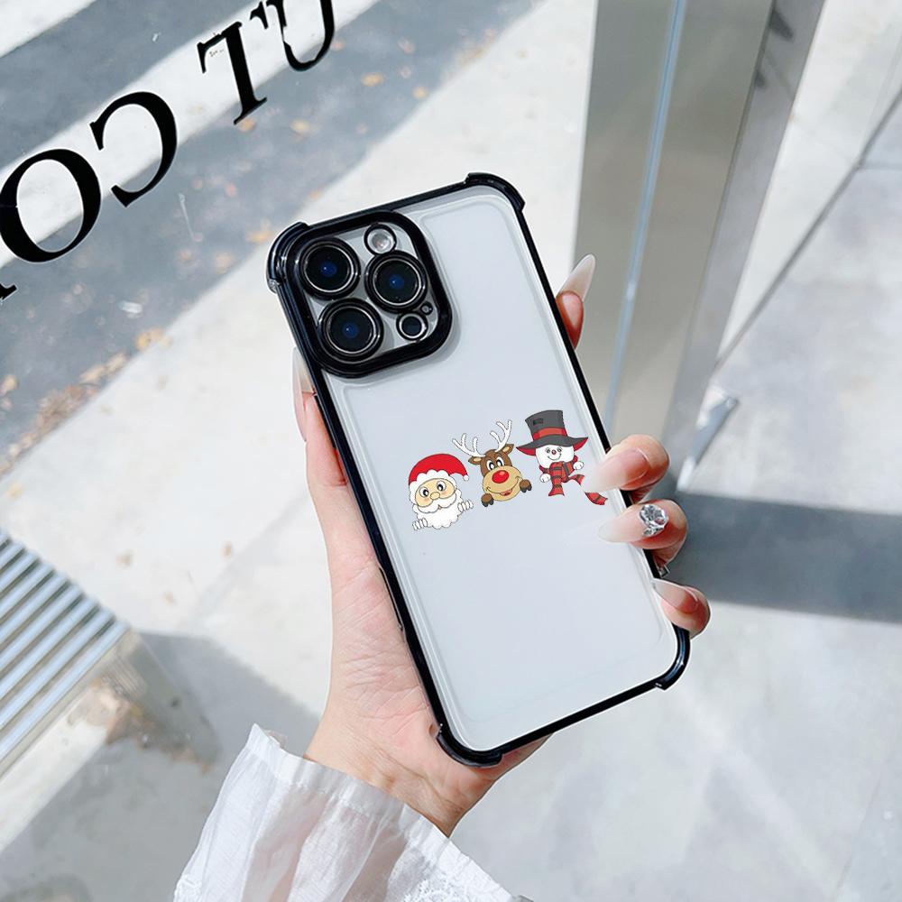 Ae120 Merry Christmas Santa Design Electroplated TPU Phone Cases for Samsung A54 A12 A14 S23 S24 Ultra A55 A15 S20 S21 FE Four Corner Protection Cover