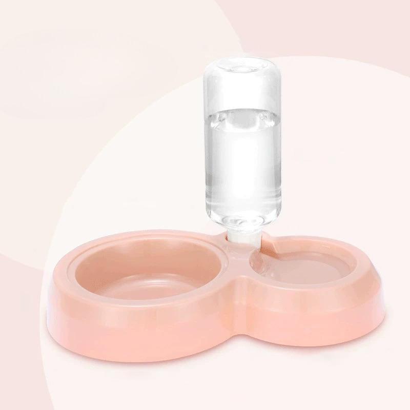 Dual Automatic Pet Feeder Bowl For Dogs And Cats Non Spill Plastic Water And Food Dispenser With Stand