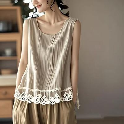 Sleeveless Tops Cotton Oversized Halter T-shirt Women Summer Sleeveless Undershirt Slim Stretchy Printed Sleeveless Tops