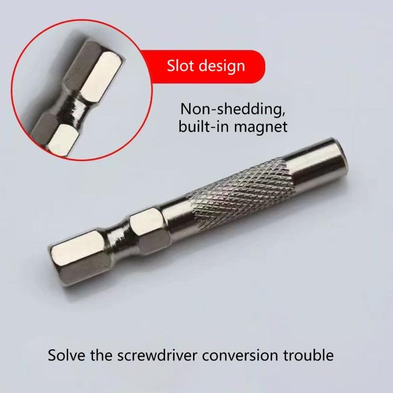 2Pcs Hex Shank Magnetic Converter for 6.35mm 1/4Inch Screwdriver Insert Bit Adapter To 4mm Bit Shape Socket Holder Tool